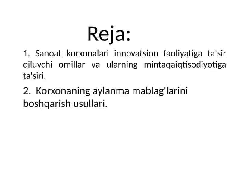 SANOAT KORXONALARINING XUSUSIY KAPITALINI BOSHQARISH SAMARADORLIGINI OSHIRISH YO'LLARI 2