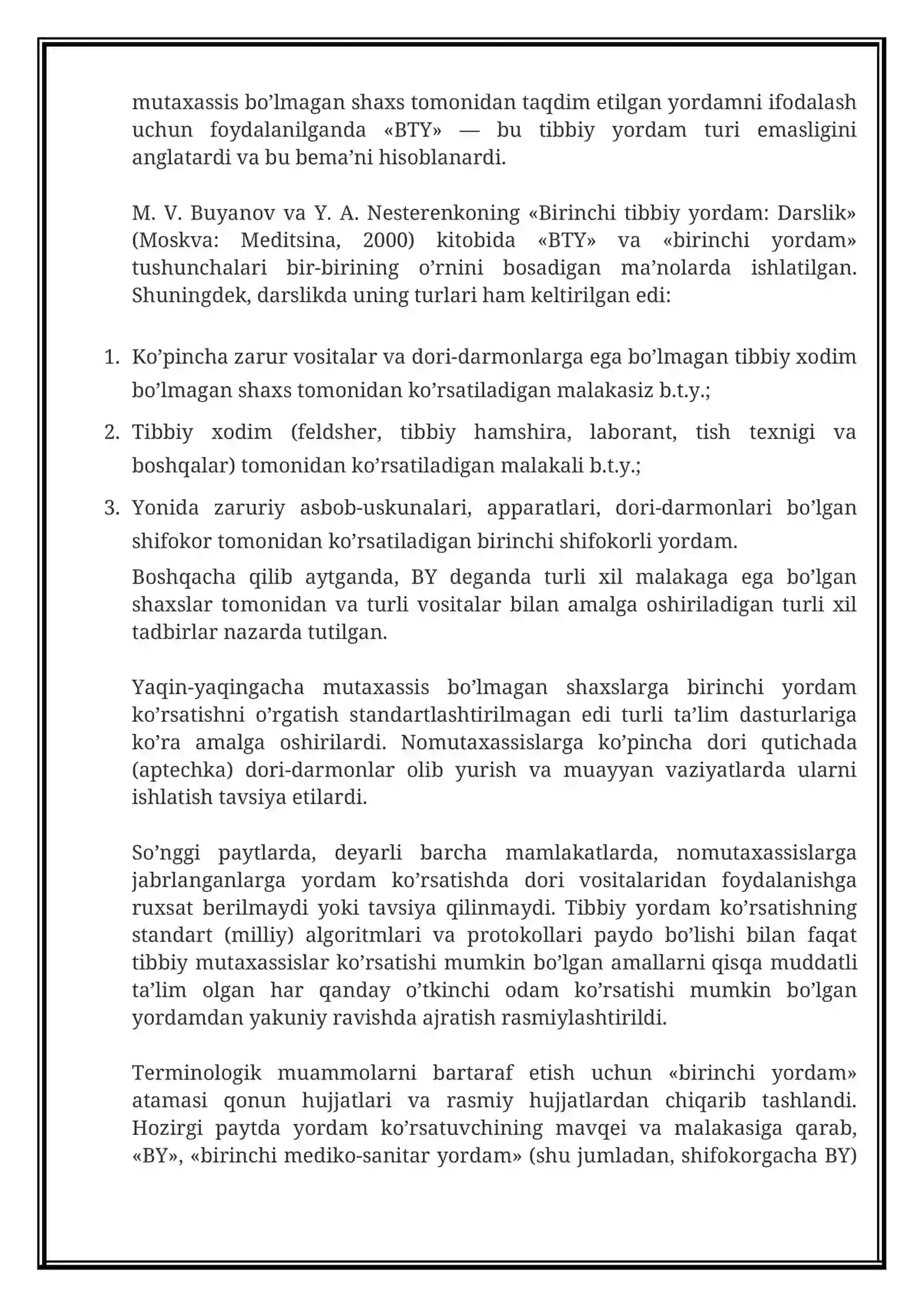 Birinchi tibbiy yordam ko'rsatish haqida ma'lumot 2