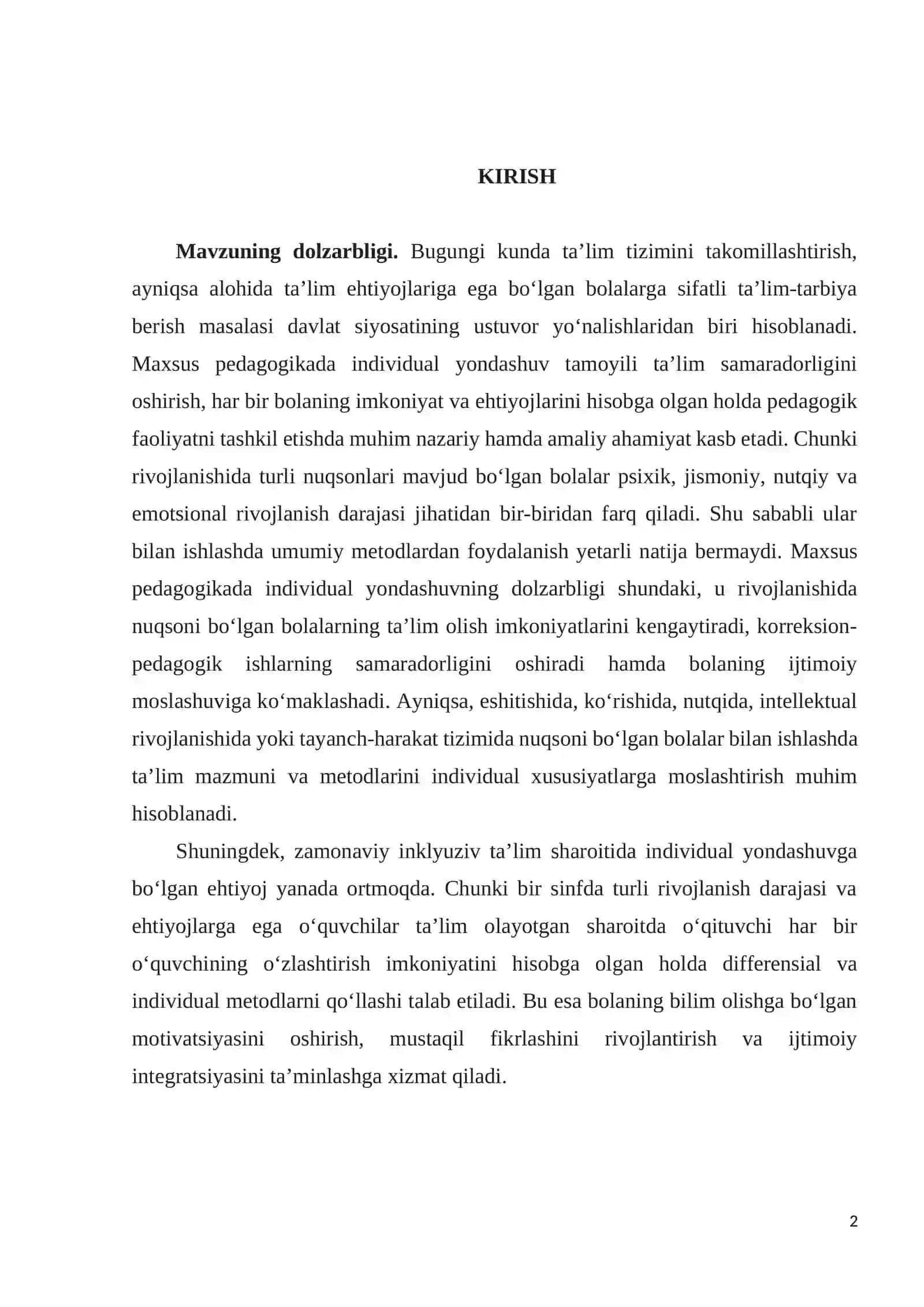 Mavzu: Maxsus pedagogikada individual yondashuv 2