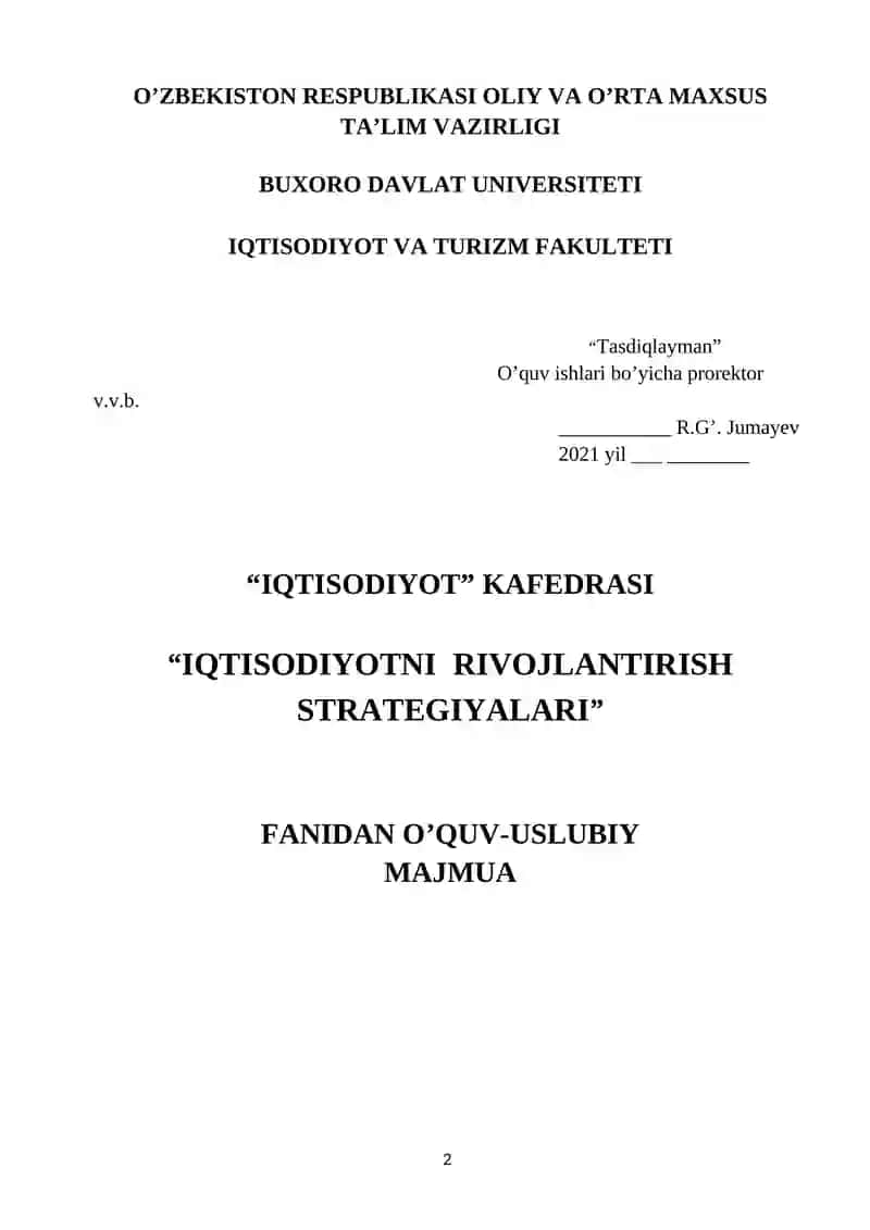 O'QUV-USLUBIY MAJMUA 2