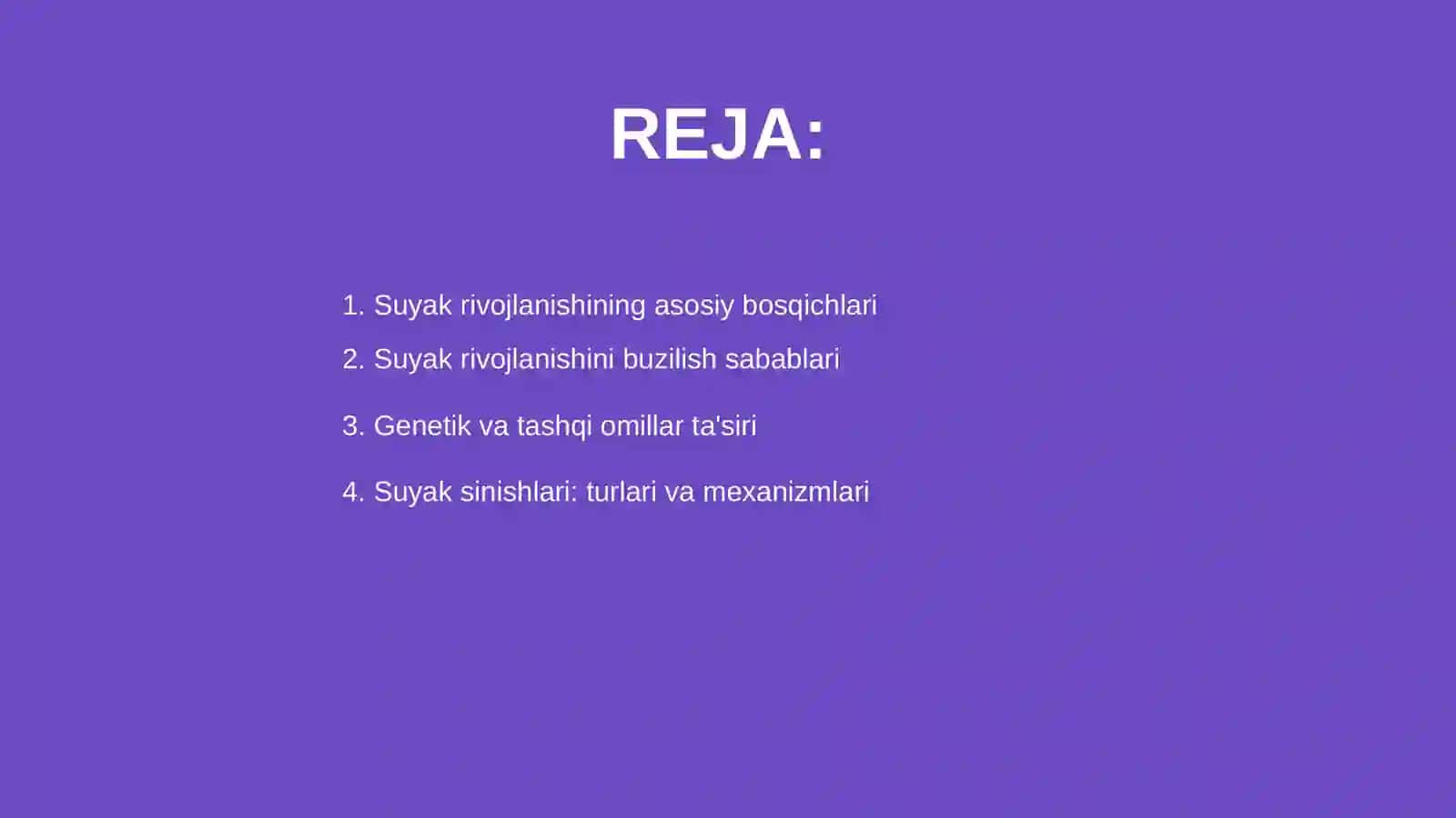 Suyaklarning rivojlanishini buzilishlari.Sinishlar.Ostenokroz 2