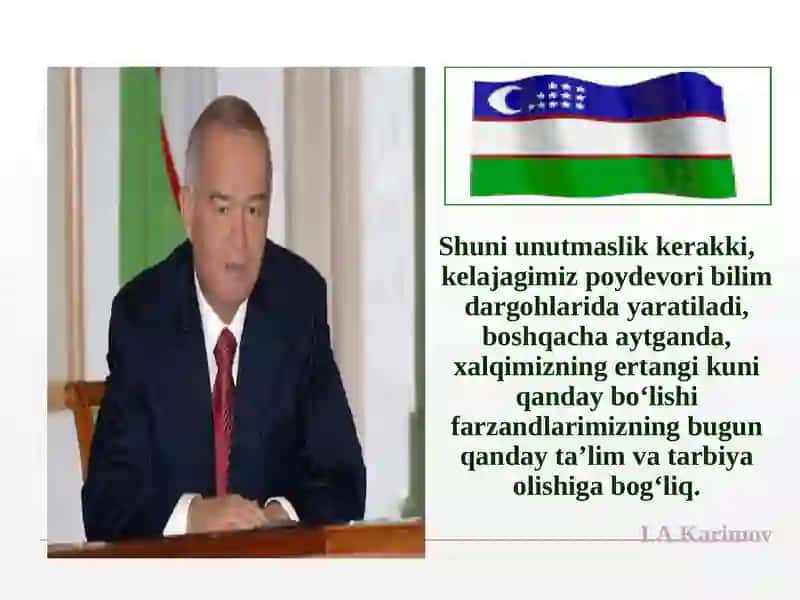 "O`zbekiston Respublikasida ta`lim tizimi va ta’lim sohasidagi islohotlar" 2