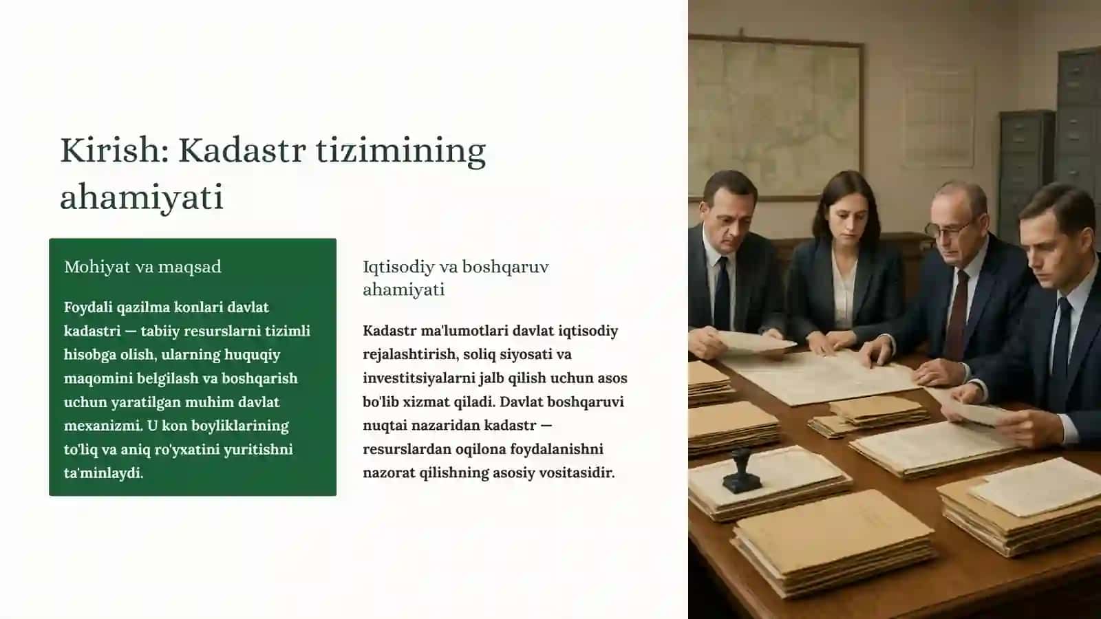 Foydali qazilma konlari davlat kadastrining huquqiy holati 2