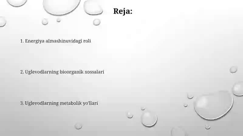 Uglevodlarning bioorganik xossalari va ularning energiya almashinuvidagi roli 2