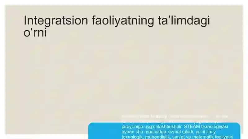 STEAM TEXNOLOGIYASIDA INTEGRATSION FAOLIYATNI TASHKIL ETISH. 2