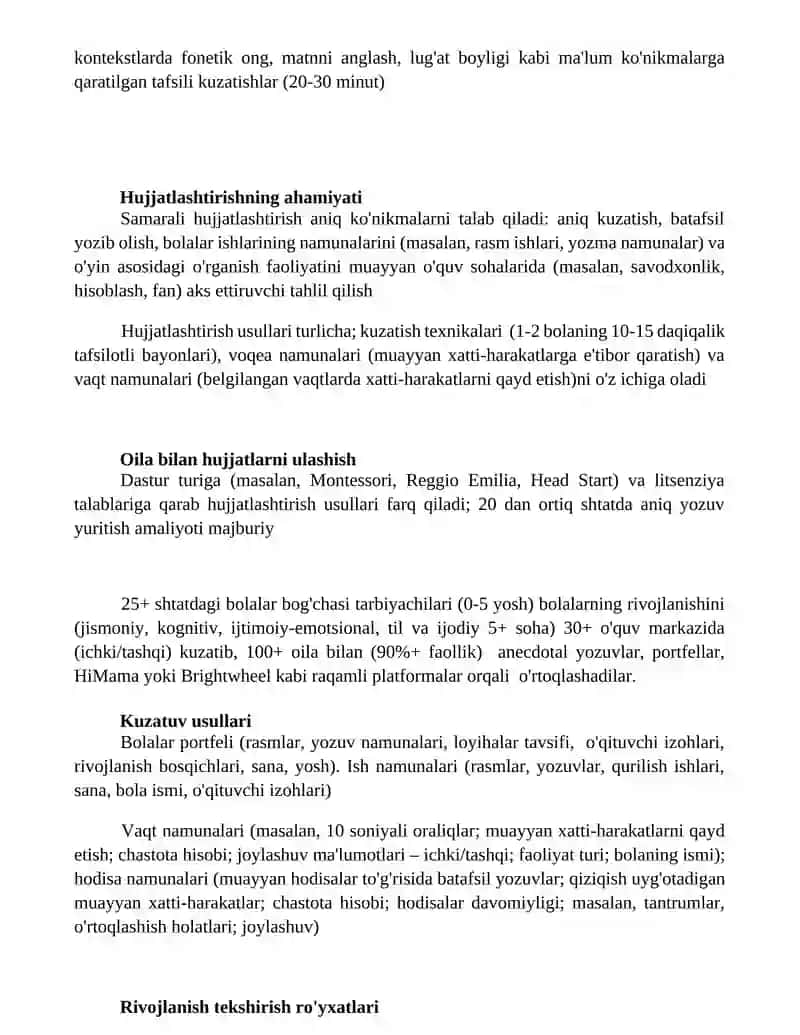 Bolalar tarbiyachilari uchun hujjatlar 2