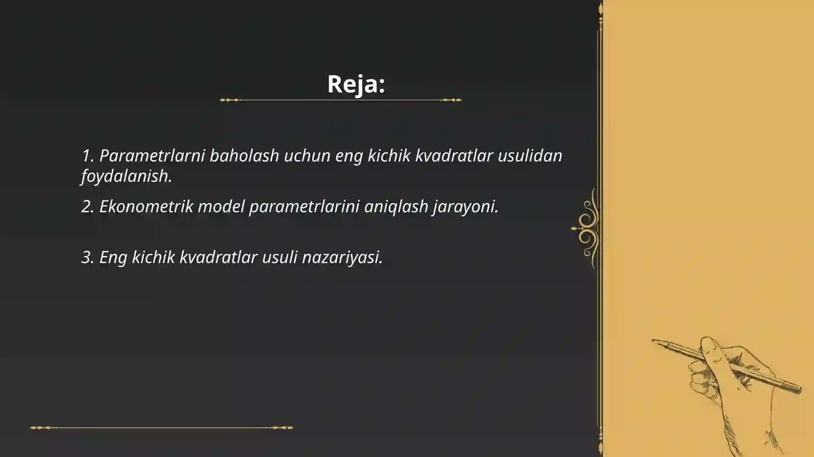 Ekonometrik modellar parametrlarini aniqlashda “eng kichik kvadratlar usuli” dan foydalanish uslubiyati 2