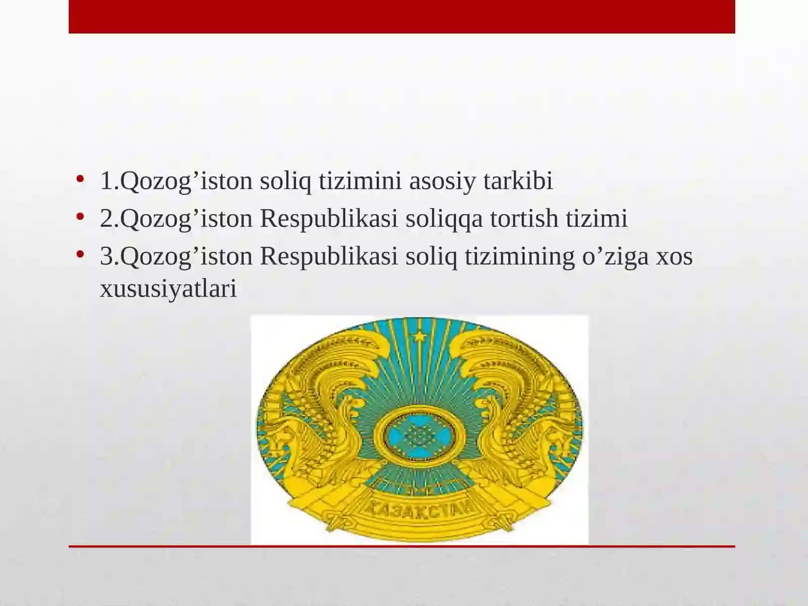 Qozog'iston Respublikasi soliq tizimi 2
