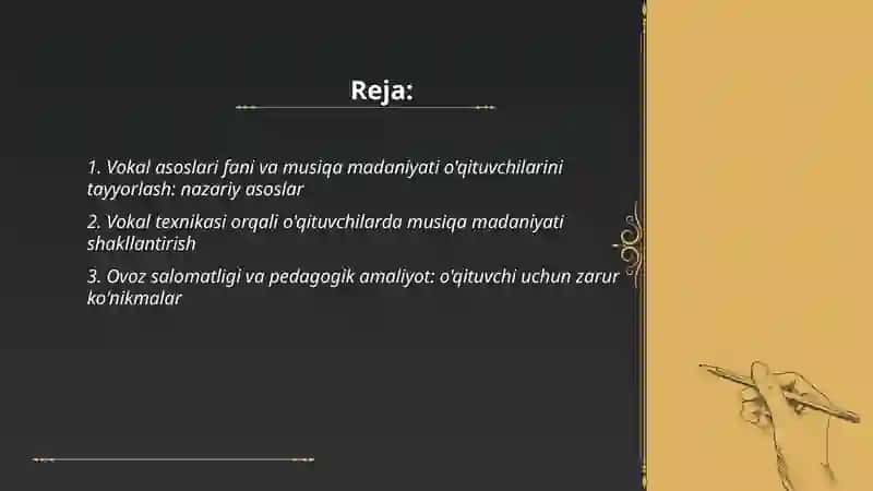 Vokal asoslari fanining musiqa madaniyati o'qituvchilarni tayyorlashdagi ahamiyati 2