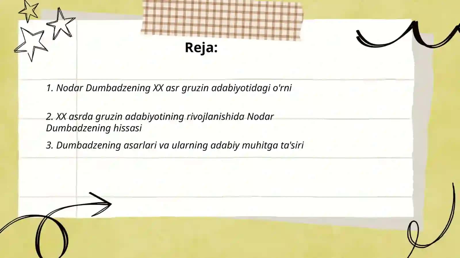Nodar Dumbadzening XX asr gruzin adabiyoti taraqqiyotidagi roli 2