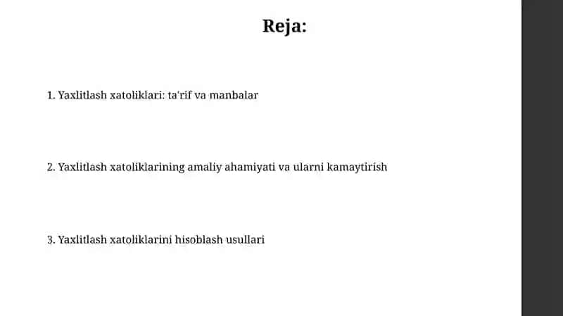 Yaxlitlash xatoliklari va ularni hisoblash 2