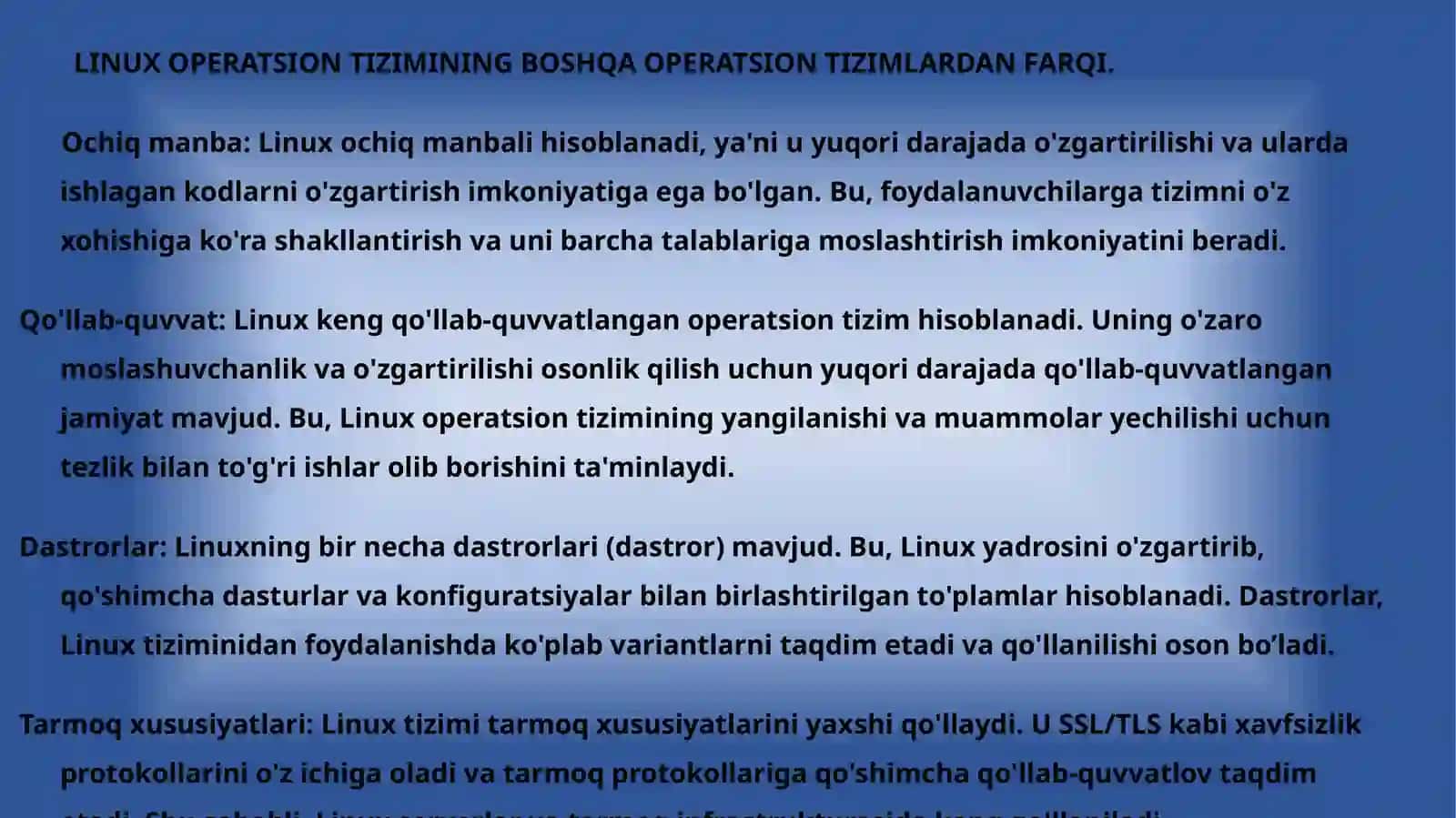 LINUX OTda IMTIYOZLAR TURLARI, FAYL VA KATALOG UCHUN FOYDALANISHNI BOSHQARISH USULI 2