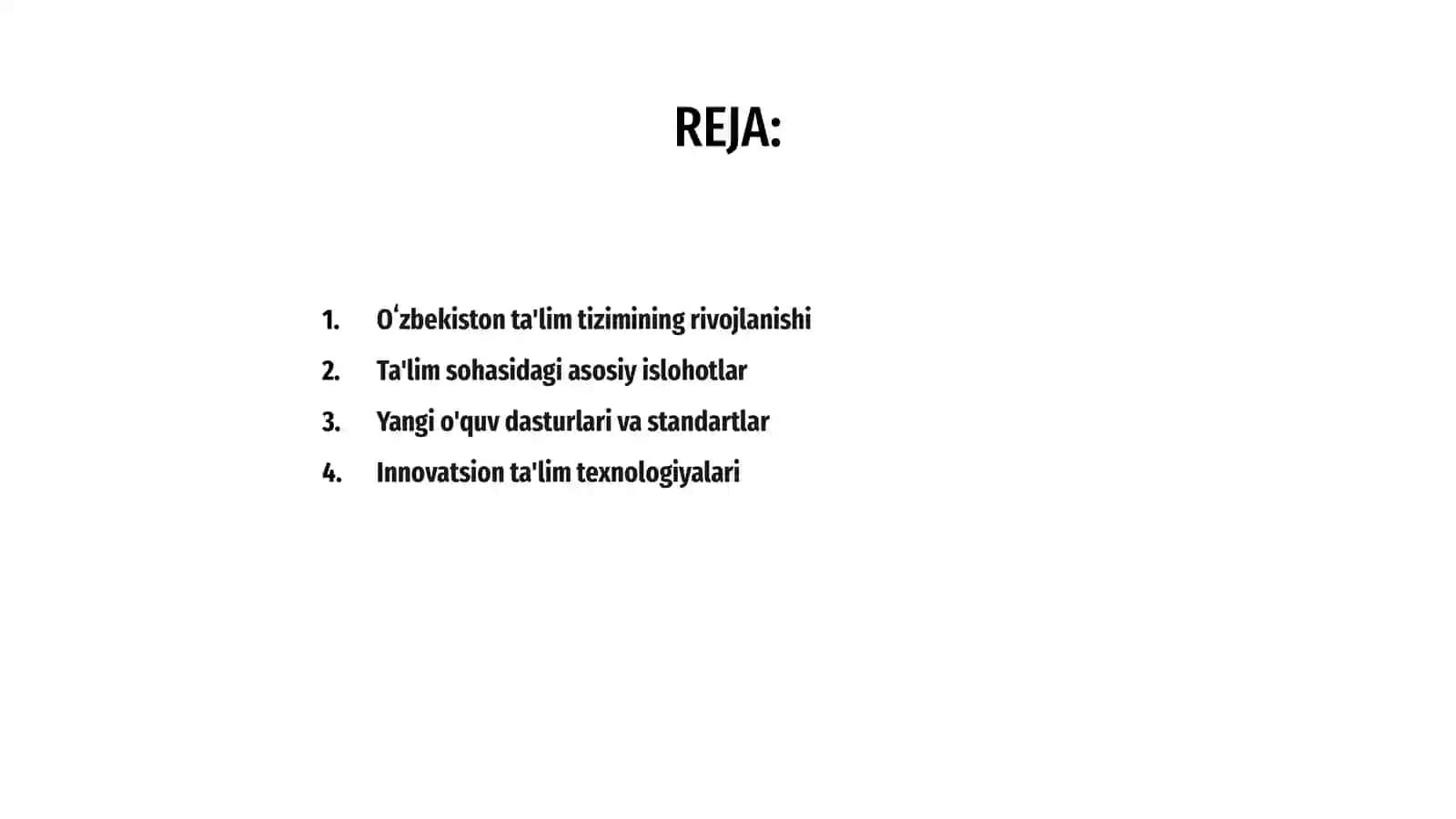 Oʻzbekiston Respublikasida ta'lim sohasida amalga oshirilgan islohotlar 2
