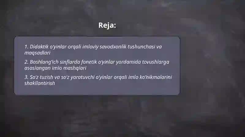 Boshlangʻich ta'limda imloviy savodxonlik bo'yi 2
