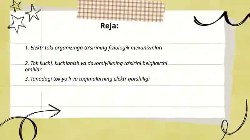Elektr toki organizmga ta'siri 2