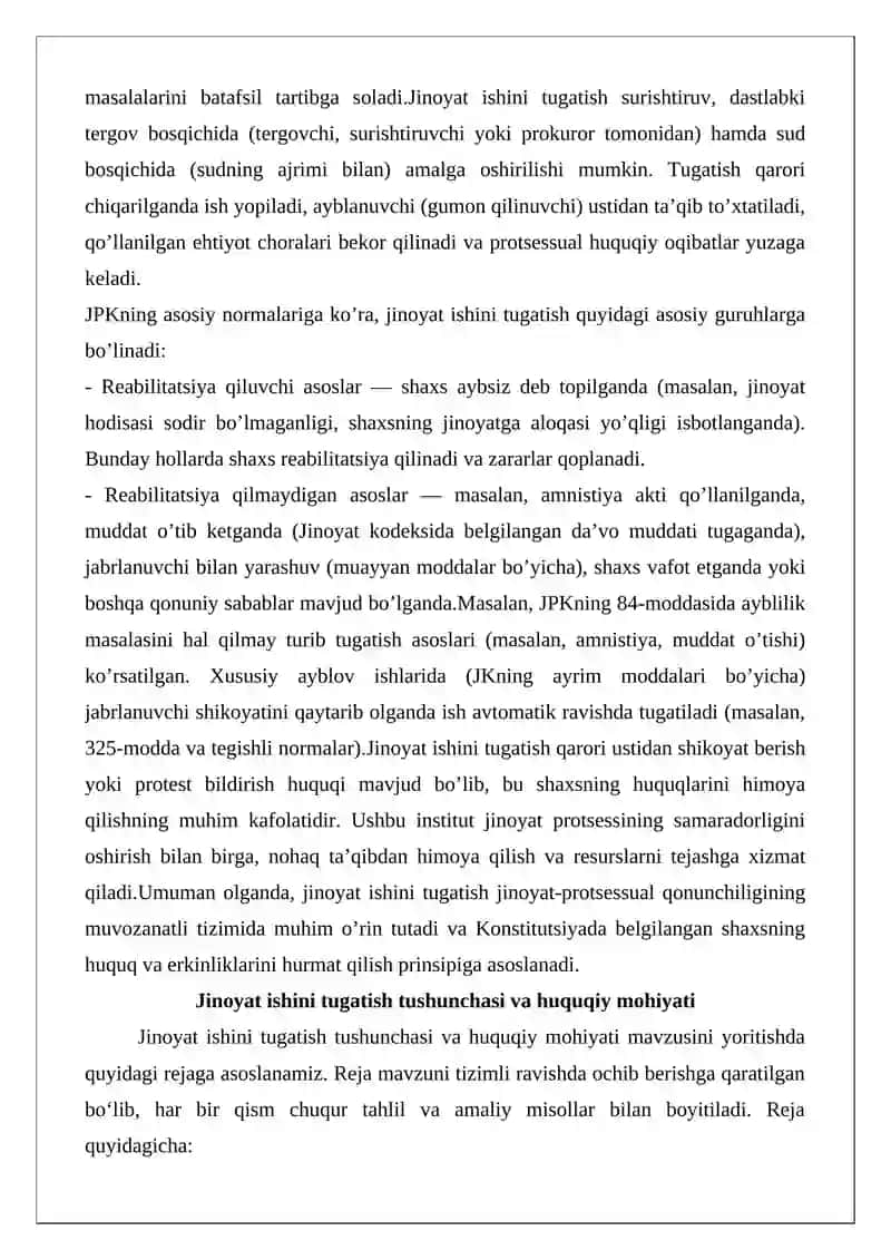 Jinoyat ishini tugatish 2