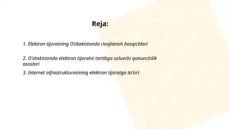 Elektron tijoratning Oʻzbekistonda rivojlanish bosqichlari 2