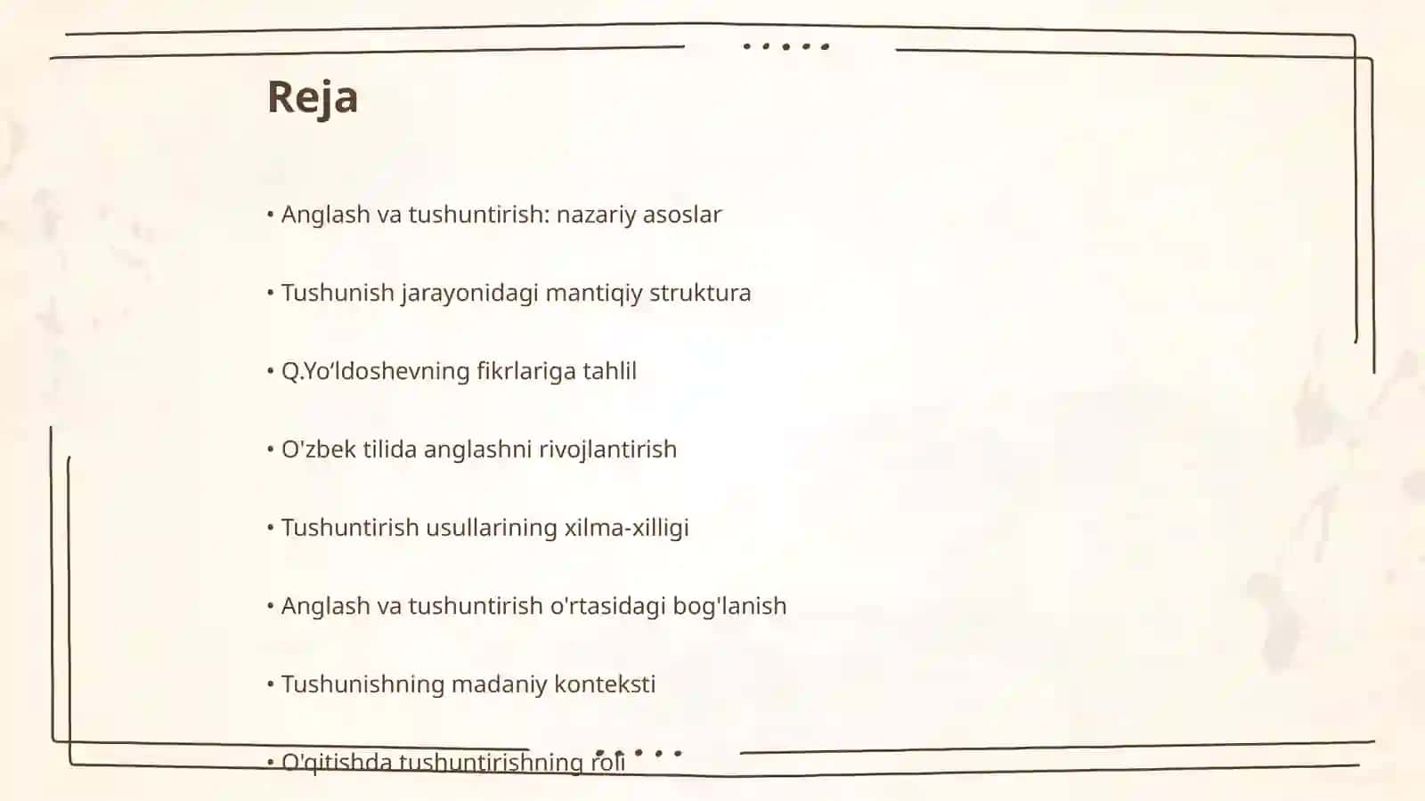 Anglash va tushuntirish: nazariy asoslar 2