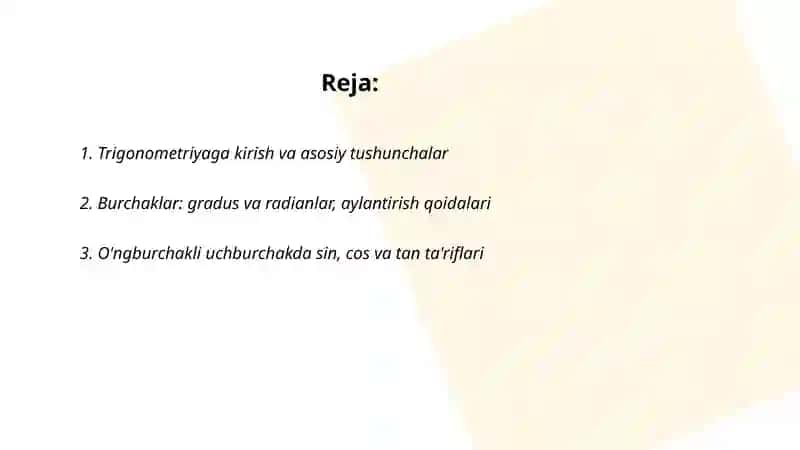 Trigonometriyaga kirish 2
