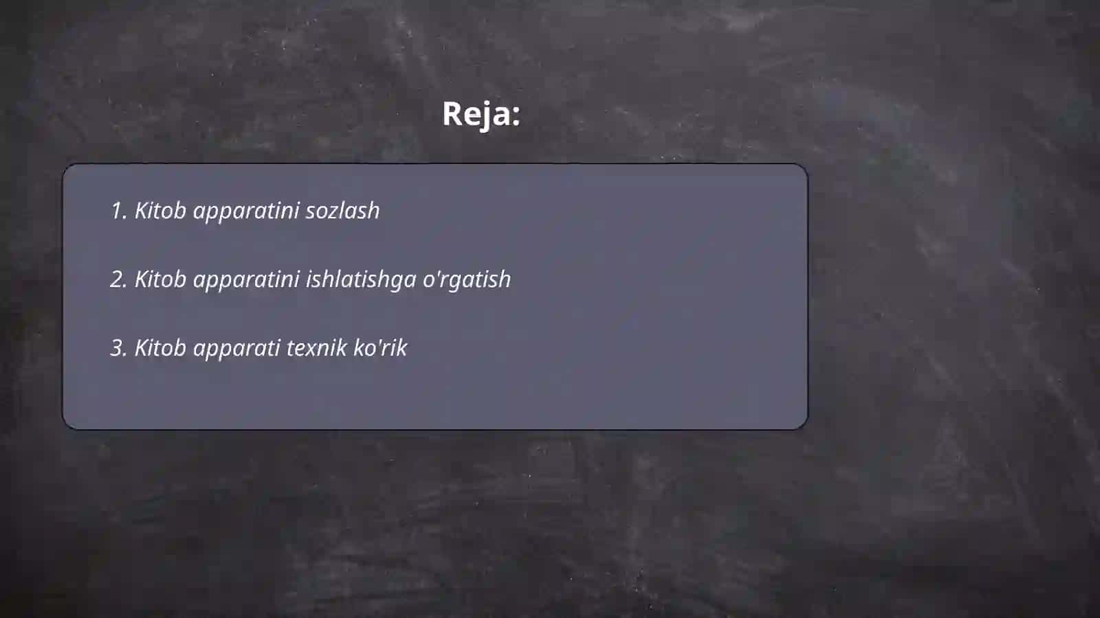 Kitob apparati bilan ishlash 2