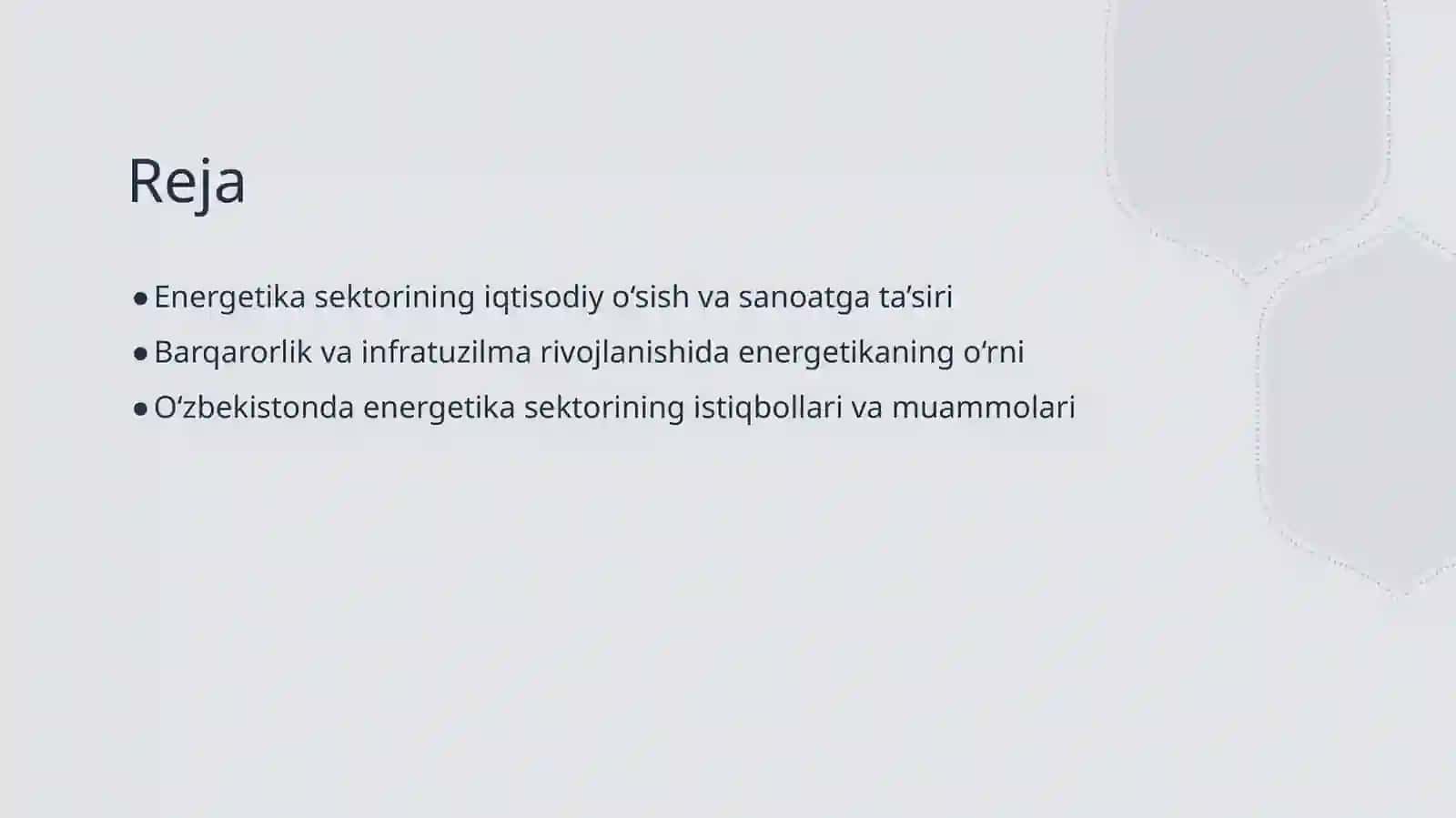 Energetika sektorining tarmoqlar iqtisodiyotidagi ro'li 2