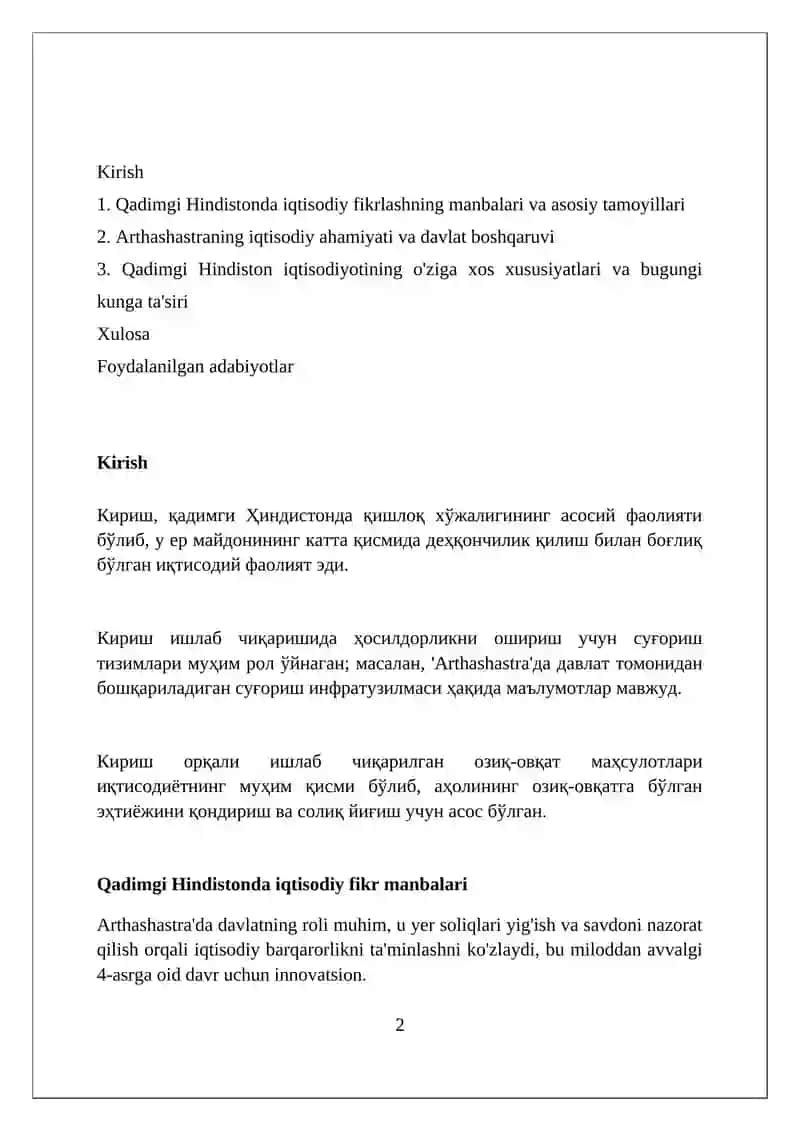 Qadimgi hindistondagi iqtisodiyot g’oyalari 2