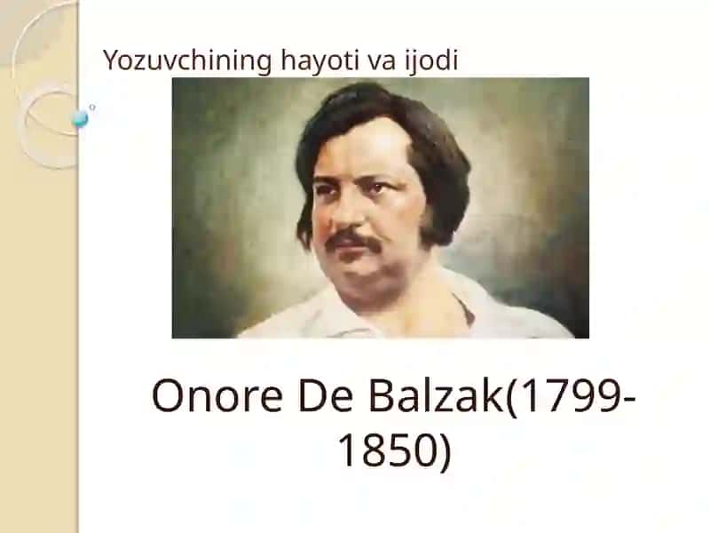 Usmonovazohida NING ADABIYOT SHUNOSLIK FANIDAN BADIIYA SAR TAHLILI SAG’RI TERI TILSIMI ONORE DE BALZAK 2