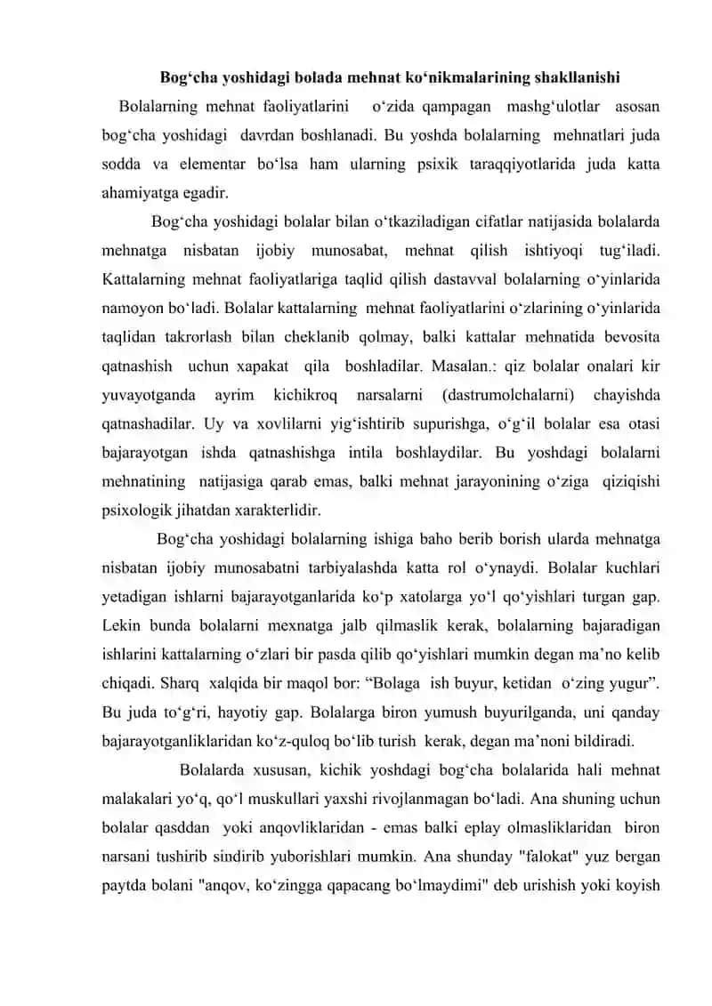 Maktabgacha yoshdagi bolalar mehnat faoliyatining xususiyatlari 2