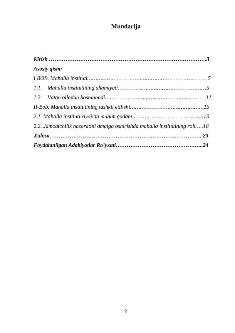 O’zbekiston Respublikasida mahalla institutining tashkil topishi 2