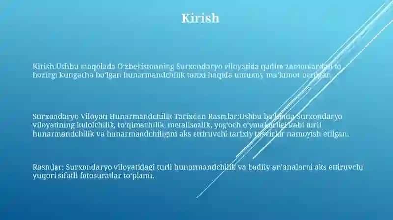 Surxondaryo Viloyati Hunarmandchilik Tarixdan Rasmlar 2
