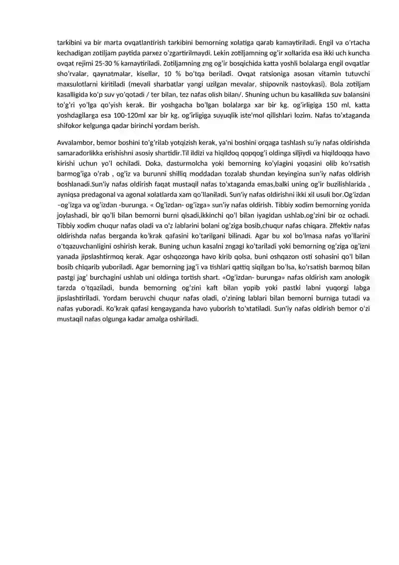 Nafas olish a'zolari kasalliklarida bemor bolalarni davolash 2
