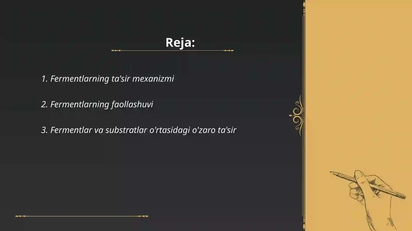 Fermentlarning ta'sir mexanizmi 2