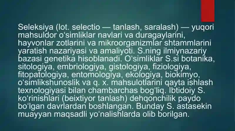 O’ZBEKISTON RESPUBLIKASIDA SELEKSIY VA NASILCHILIK 2