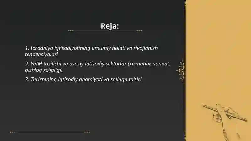 Iordaniya iqtisodiyoti va soliq tizimi 2