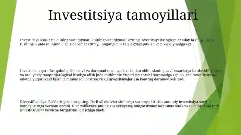 Investitsion Qarorlar Qabul Qilish Asoslari 2