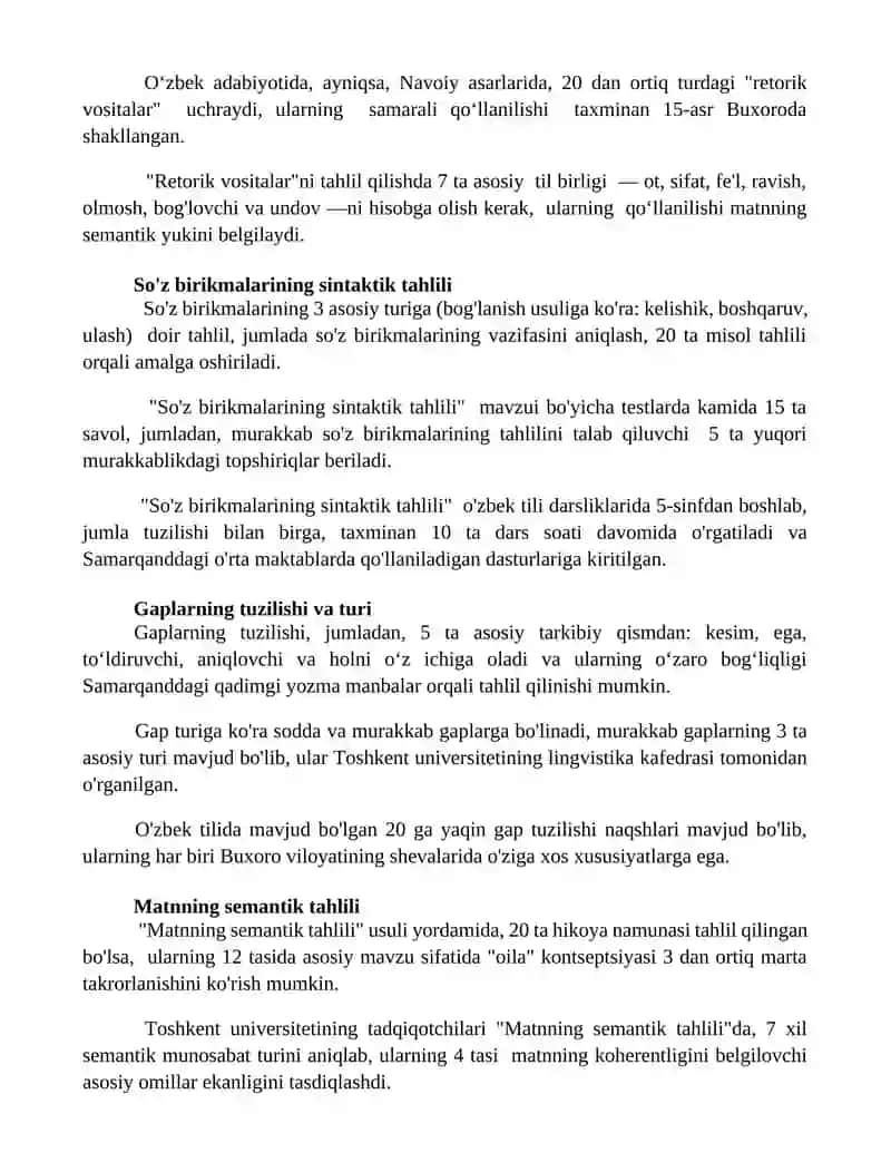 Matn tashkil etuvchi brikmalarni taxlil qlish 2