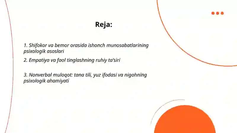 Muloqot: shifokor va bemor muloqotining psixologik xususiyatlari 2