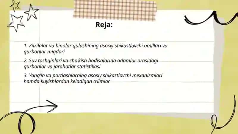 Halokatlarda asosiy shikastlovchi omillar. Aholi o’rtasidagi qurbonlar va shikastlanganlar miqyosi. 2