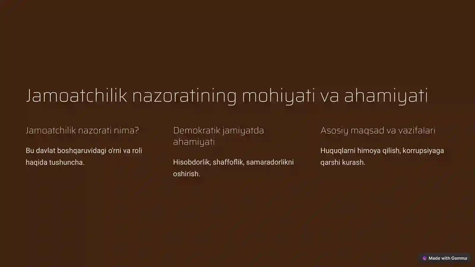 Davlat organlari ustidan jamoatchilik nazoratini o'rnatish 2