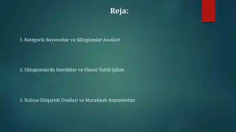 Qatiy hukmlardan xulosa chiqarish 2