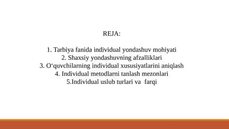 Tarbiya fanini o'qitishda individual uslublar 2