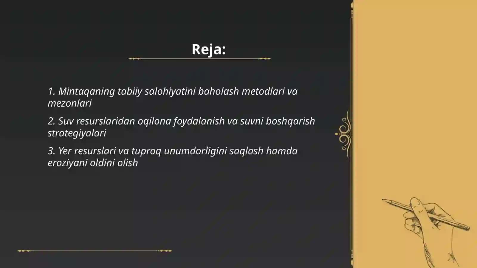 MINTAQALARNING TABIIY SALOHIYATI VA TABIYATDAN OQILONA FOYDALANISH MASALALARI 2