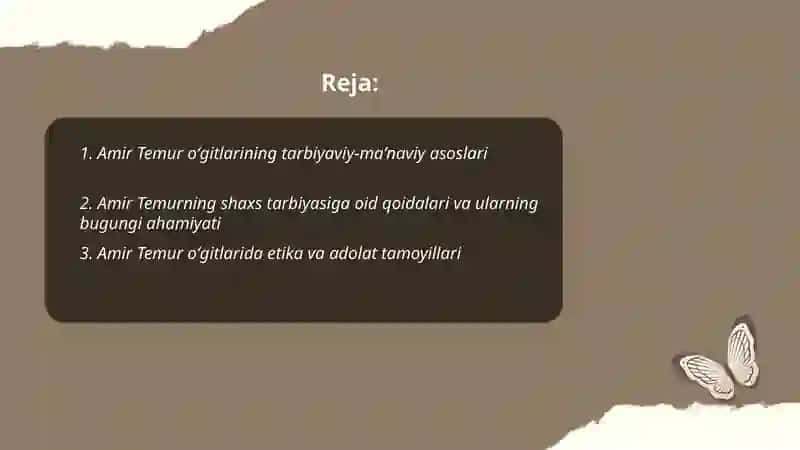 Amir Temur o‘gitlarining tarbiyaviy-aʼzam asoslari 2