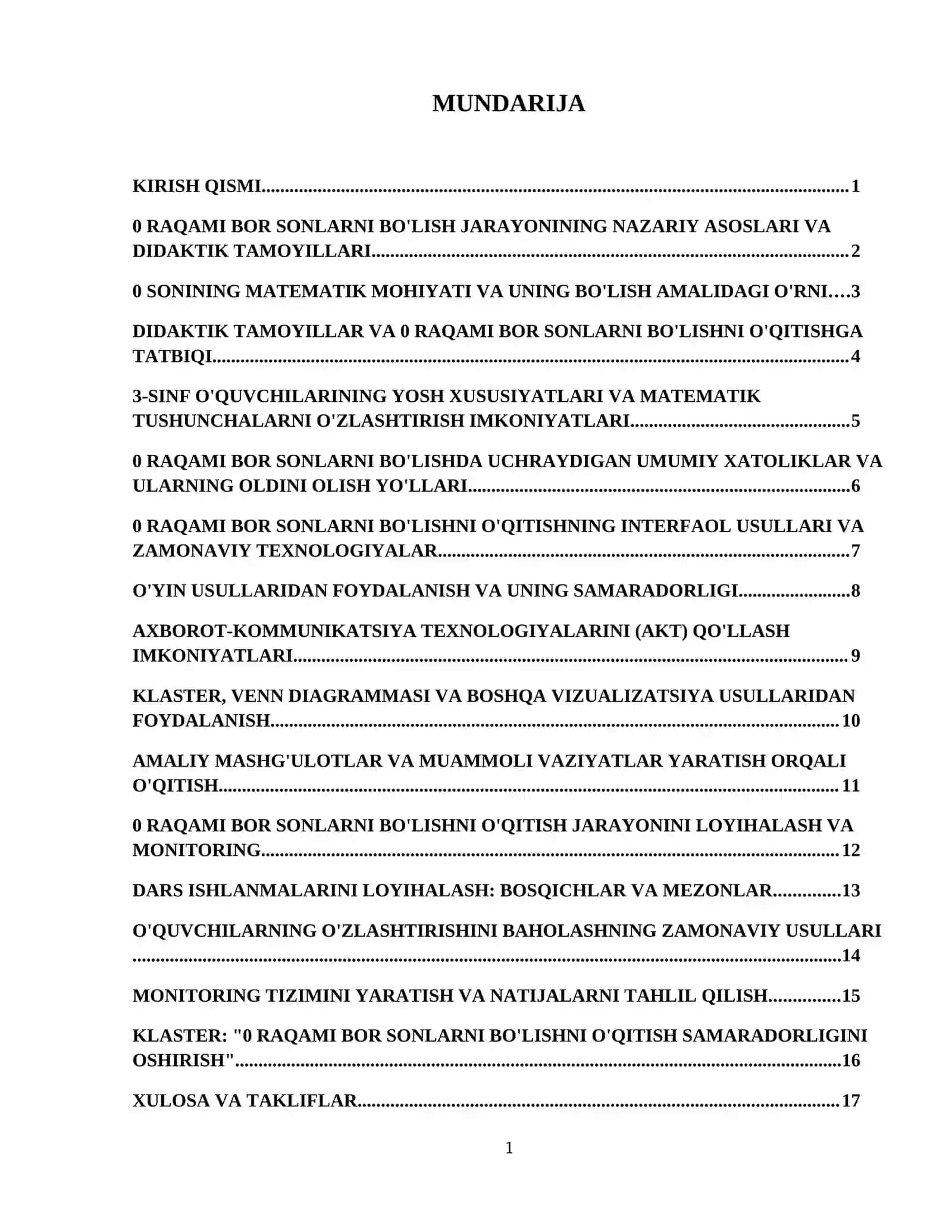 3 -sinf matematika darslarida o‘quvchilarni o'rtasida 0 raqami bor sonlarni bo'lish bilan tanishtirish usullari 2