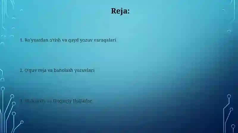 Maktabgacha talim tashkilotining ish hujjatlari 2