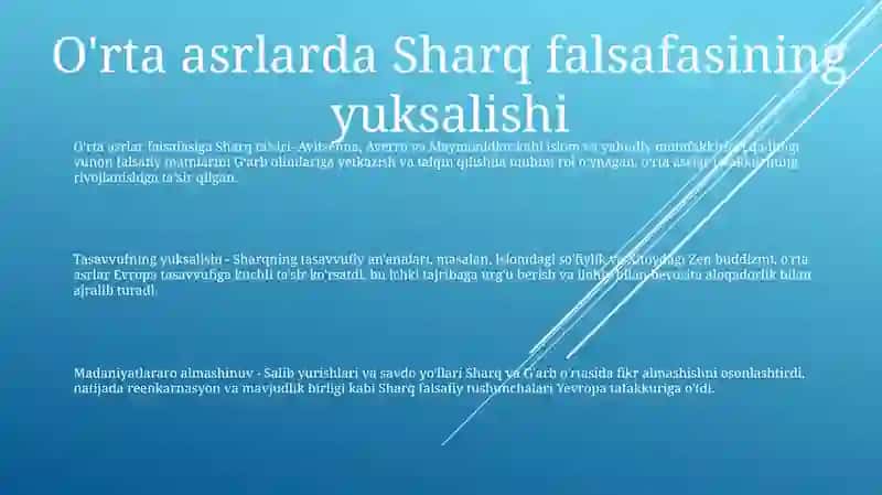 OʻRta Asr Sharq Falsafasi Va UygʻOnish Davri 2