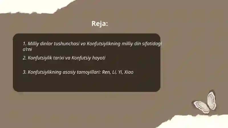 Milliy dinlar. Konfutsiylik milliy dini 2