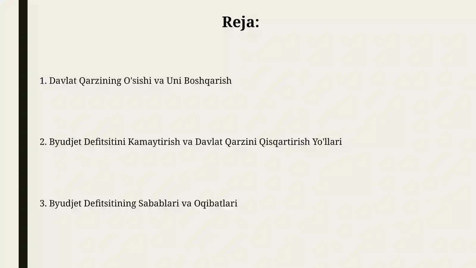 Davlat qarzini boshqarish strategiyasi 2