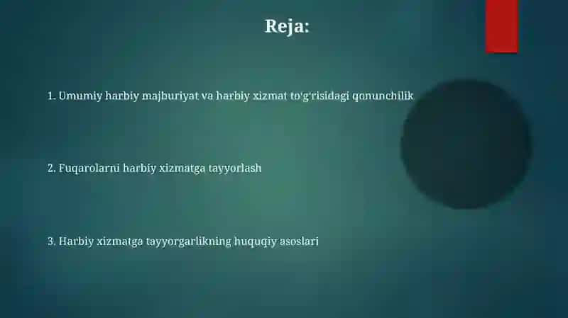 Umum harbiy majburyat va harbiy hizmat toʻgʻrisida Qonuni Fuqorolarni harbiy xizmatga tayyorlash 2