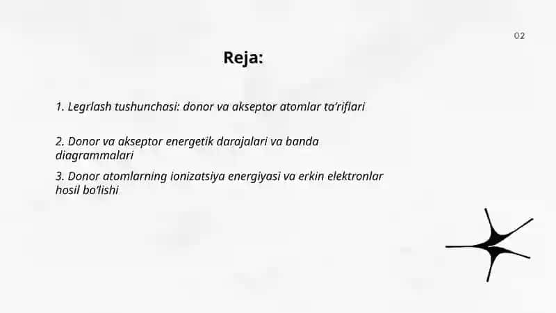 Legrlangan yarimotkazgichlarda donor va akseptor atomlarning roli 2
